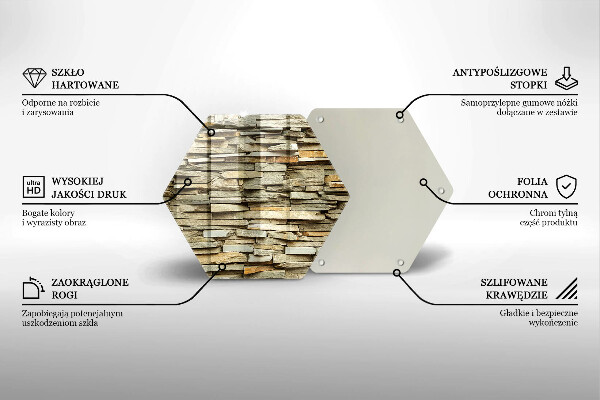 Tábua de corte de vidro Pedras decorativas