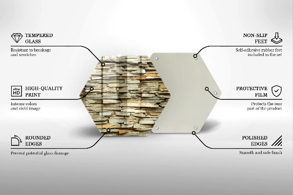 Tábua de corte de vidro Pedras decorativas