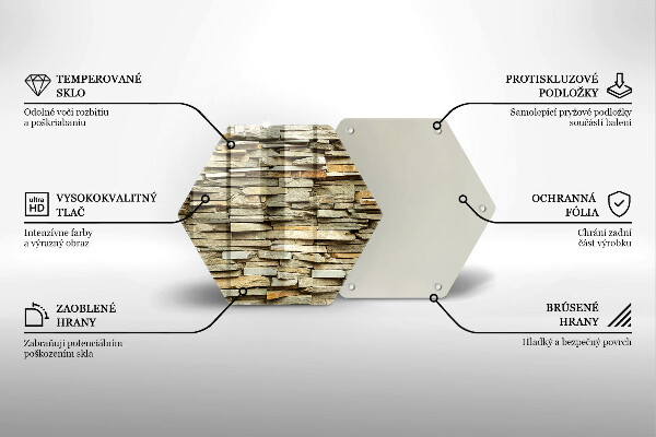 Tábua de corte de vidro Pedras decorativas