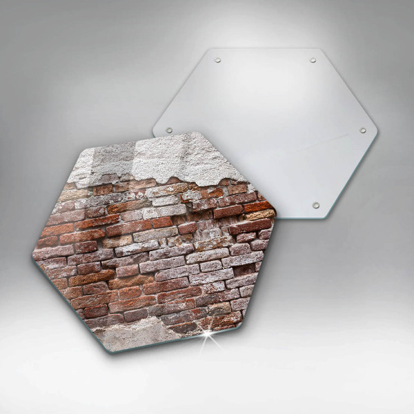 Tábua de corte Parede velha de tijolos e concreto