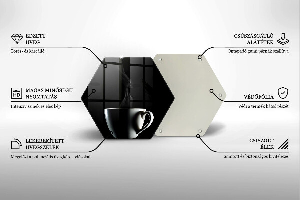 Tábua de cortar de vidro Uma xícara de chá