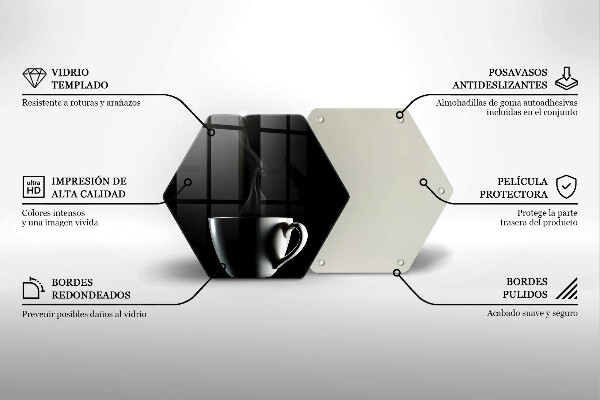 Tábua de cortar de vidro Uma xícara de chá
