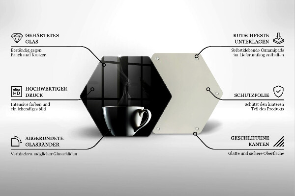 Tábua de cortar de vidro Uma xícara de chá