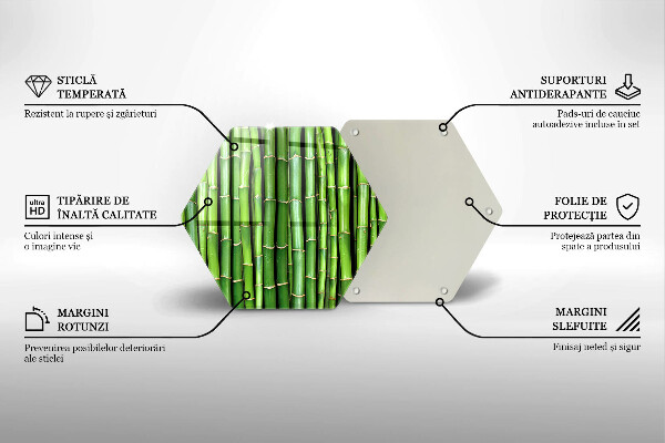 Tábua de corte de vidro Bambus da natureza