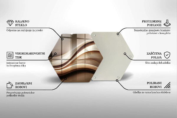 Tábua de corte de vidro Linhas suaves de abstração