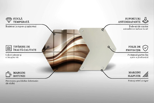 Tábua de corte de vidro Linhas suaves de abstração