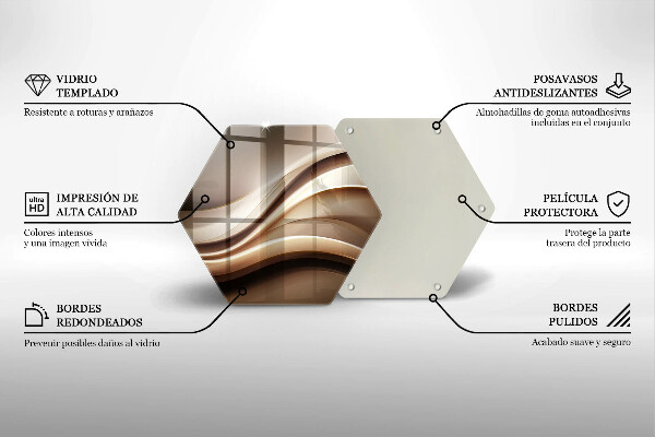 Tábua de corte de vidro Linhas suaves de abstração