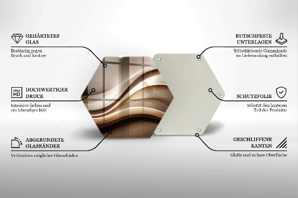 Tábua de corte de vidro Linhas suaves de abstração