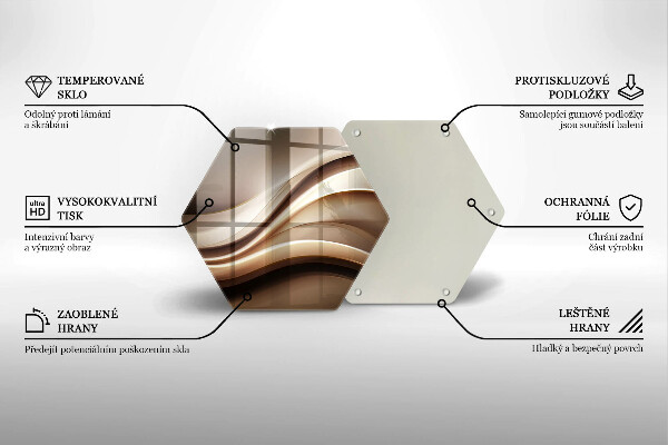 Tábua de corte de vidro Linhas suaves de abstração