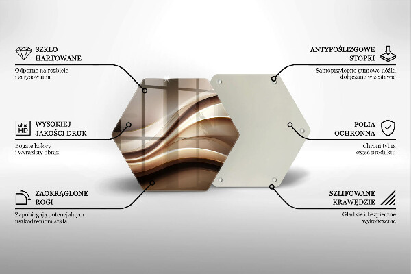 Tábua de corte de vidro Linhas suaves de abstração