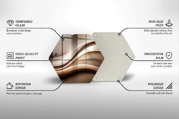Tábua de corte de vidro Linhas suaves de abstração