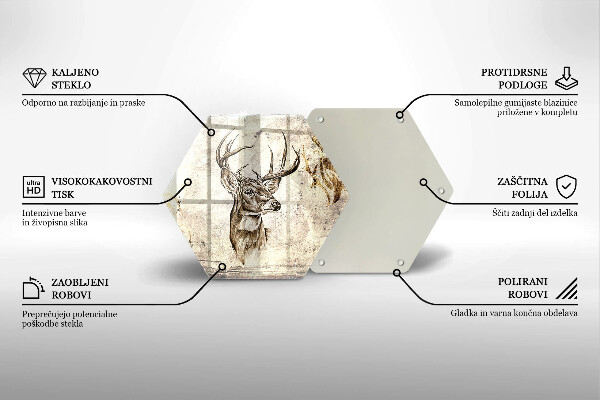 Tábua para cozinha Ilustração de animal veado