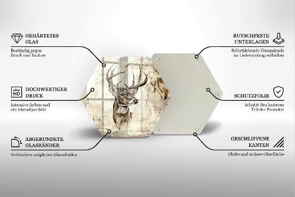 Tábua para cozinha Ilustração de animal veado