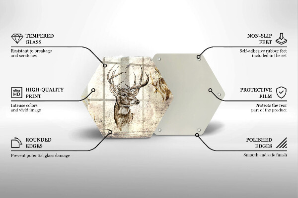 Tábua para cozinha Ilustração de animal veado