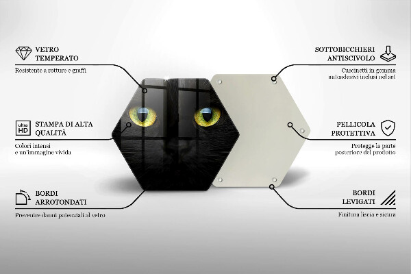 Tábua de cortar Olhos de gato de animais