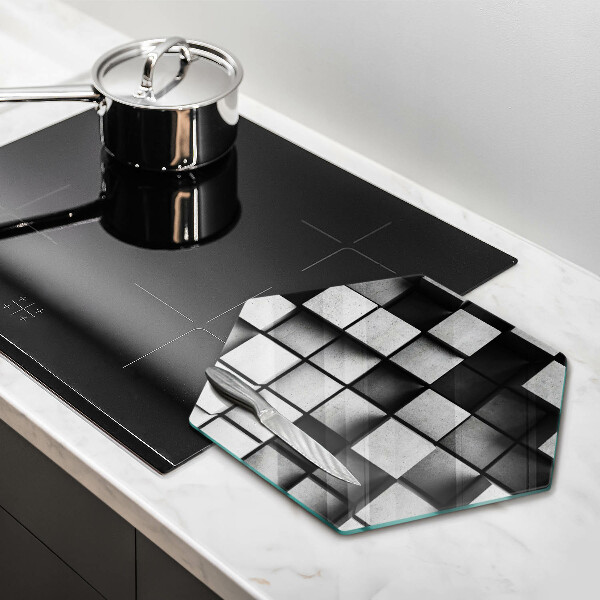 Tábua de corte de vidro Quadrados 3D abstratos