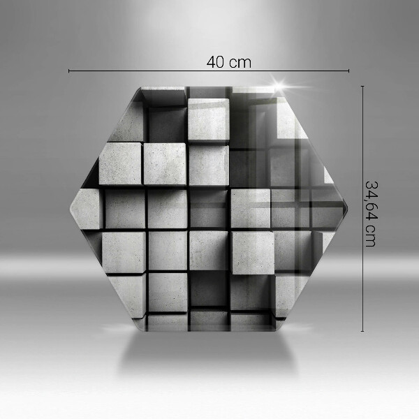 Tábua de corte de vidro Quadrados 3D abstratos