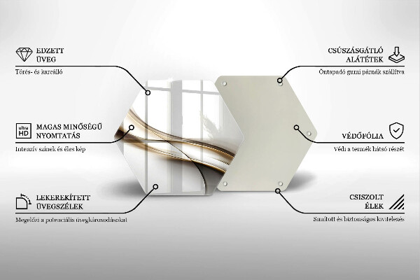Tábua de cortar de vidro Abstração de linhas suaves