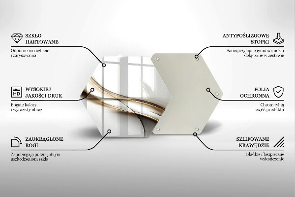 Tábua de cortar de vidro Abstração de linhas suaves