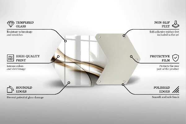 Tábua de cortar de vidro Abstração de linhas suaves