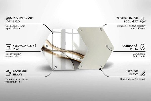 Tábua de cortar de vidro Abstração de linhas suaves