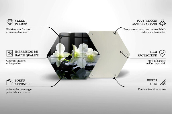 Tábua de corte Flores Brancas em Água Zen