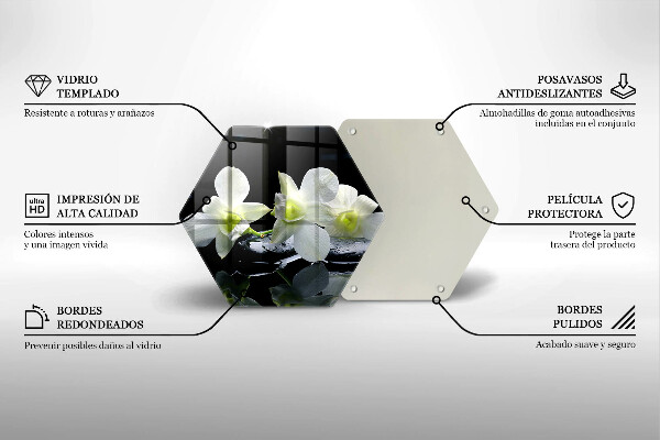 Tábua de corte Flores Brancas em Água Zen