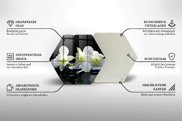 Tábua de corte Flores Brancas em Água Zen