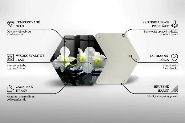 Tábua de corte Flores Brancas em Água Zen