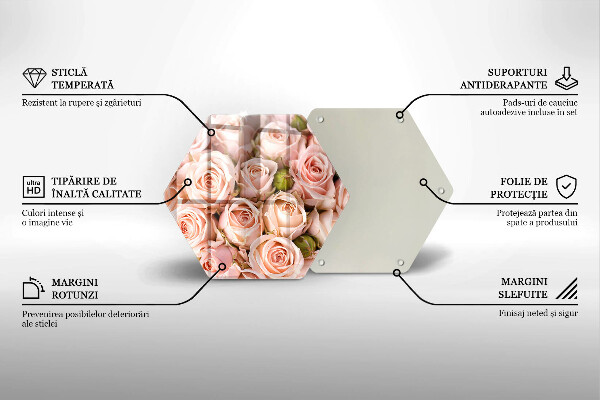 Tábua cozinha Buquê de rosas delicadas