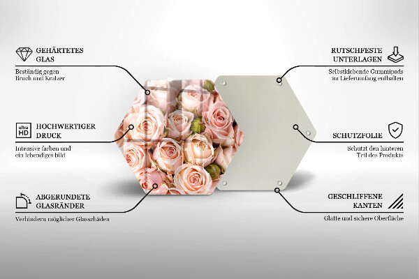 Tábua cozinha Buquê de rosas delicadas