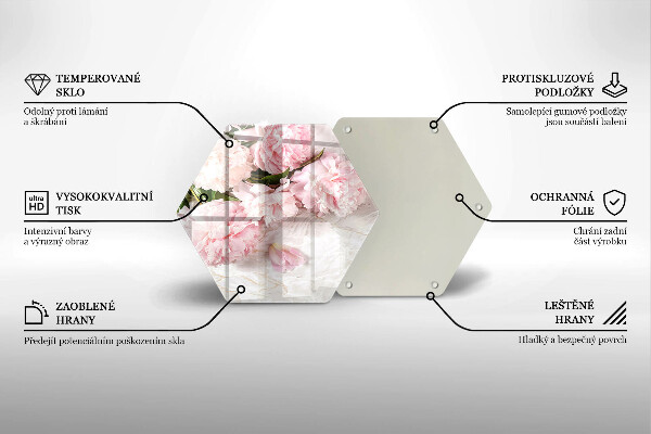 Tábua de vidro Flores delicadas de rosas