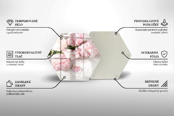 Tábua de vidro Flores delicadas de rosas