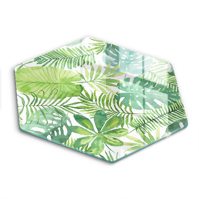 Tábua de vidro Folhas boho em aquarela