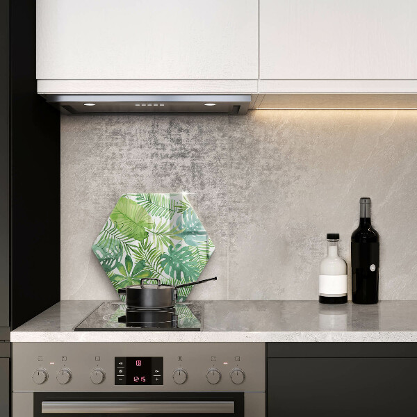 Tábua de vidro Folhas boho em aquarela