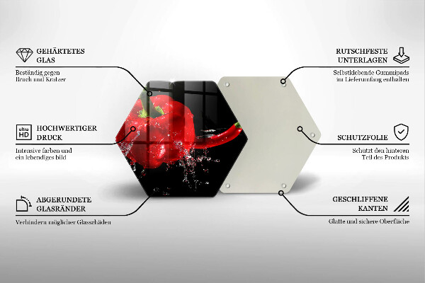Tábua para cozinha Pimentões vermelhos em água