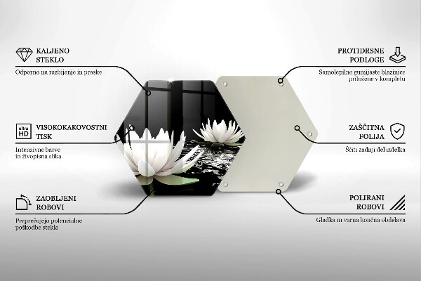 Tábua cozinha Lírios brancos na água