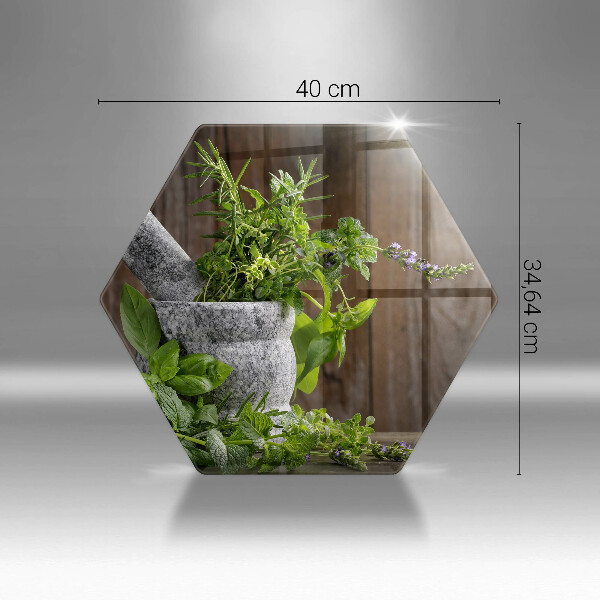 Tábua de cortar de vidro Plantas, ervas e madeira