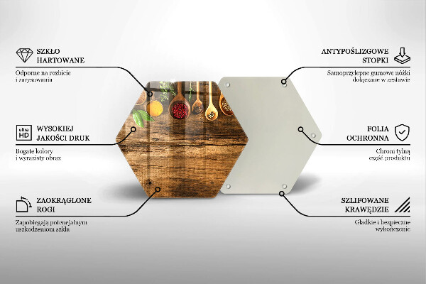 Tábua de vidro Colheres de madeira para especiarias