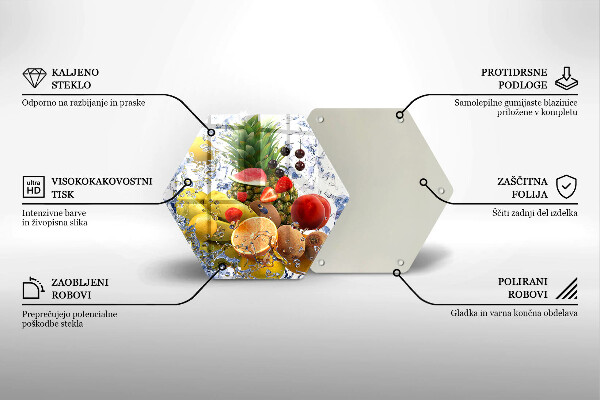 Tábua para cozinha Frutas suculentas e água