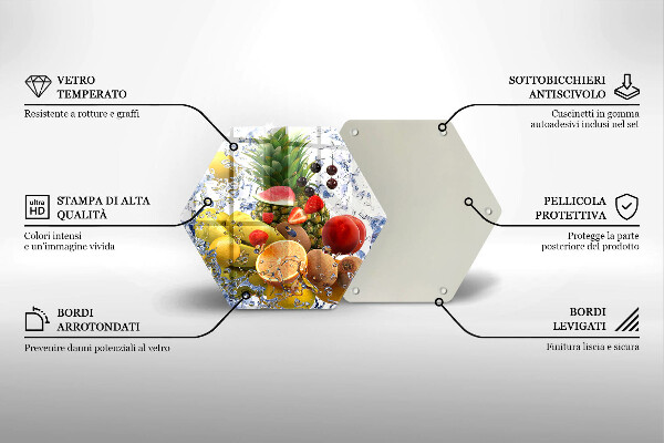 Tábua para cozinha Frutas suculentas e água