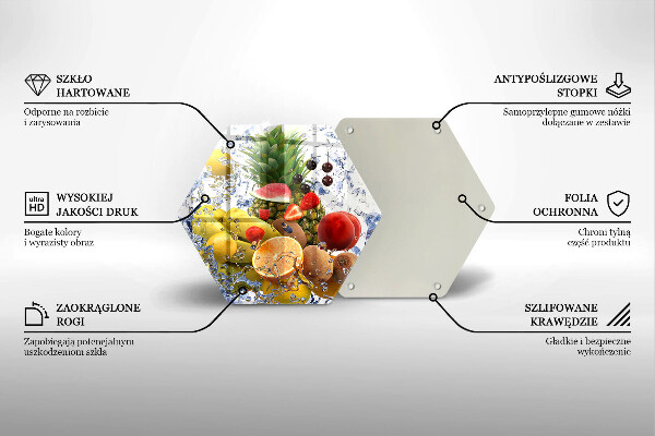 Tábua para cozinha Frutas suculentas e água