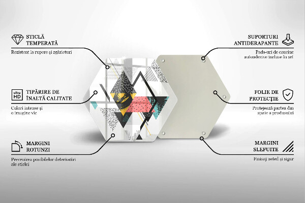 Tábua de cortar de vidro Triângulos abstratos