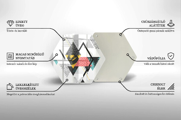 Tábua de cortar de vidro Triângulos abstratos