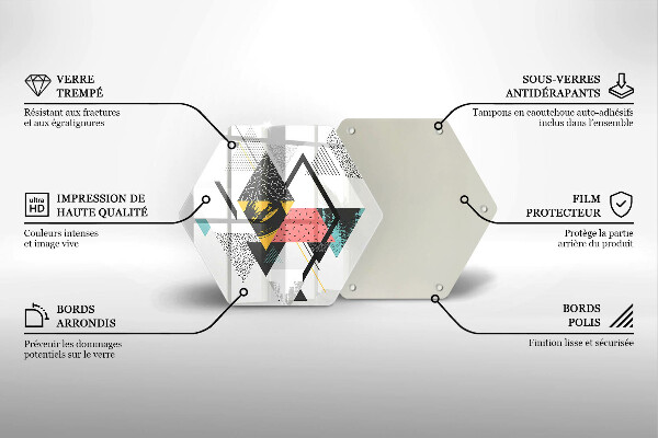 Tábua de cortar de vidro Triângulos abstratos