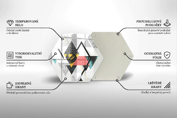 Tábua de cortar de vidro Triângulos abstratos