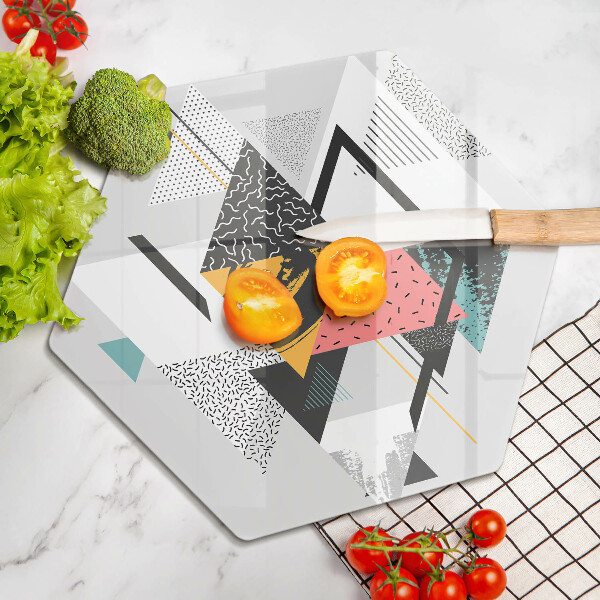 Tábua de cortar de vidro Triângulos abstratos