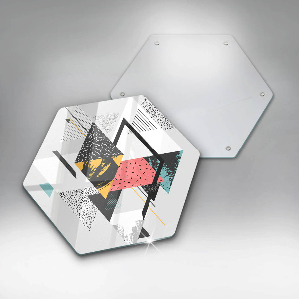 Tábua de cortar de vidro Triângulos abstratos