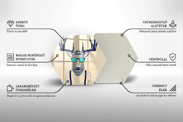 Tábua de cortar de vidro Ilustração do Homem-Veado