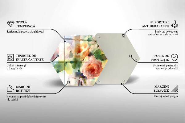 Tábua de corte Flores pintadas